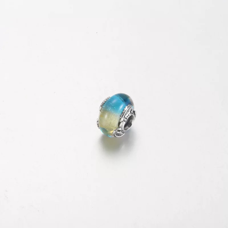 (image pour) PANDORA Charme Plume Courbée en Verre de Murano Multicolore - 792577C00 - Afficher 9