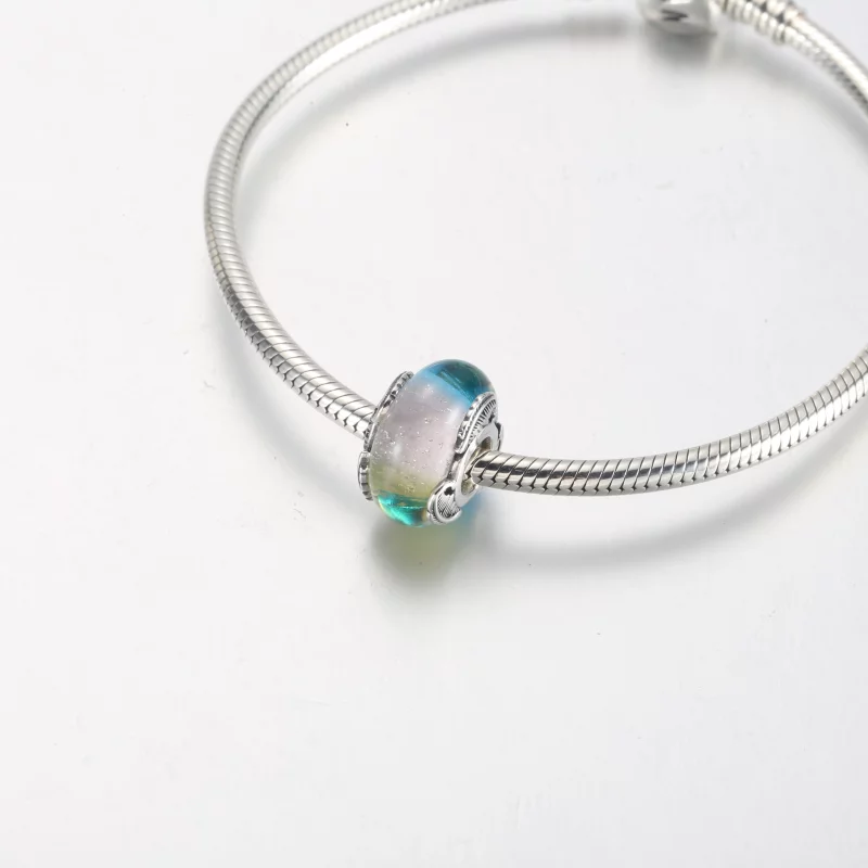 (image pour) PANDORA Charme Plume Courbée en Verre de Murano Multicolore - 792577C00 - Afficher 12