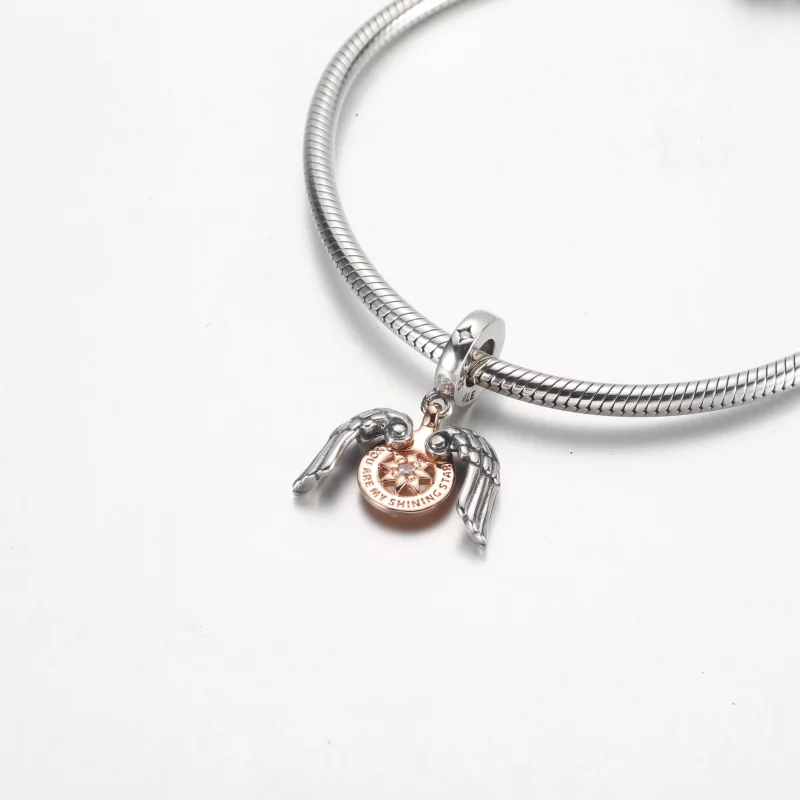(image pour) PANDORA Céleste Compas Ailes d'Ange Charme Pendentif - 782359C01 - Afficher 7