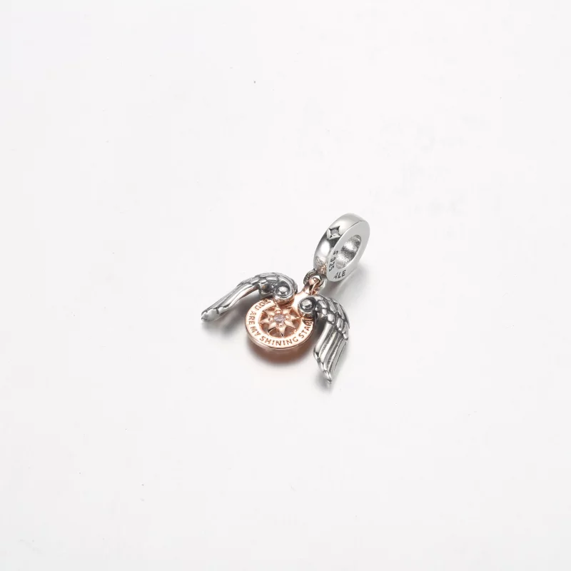 (image pour) PANDORA Céleste Compas Ailes d'Ange Charme Pendentif - 782359C01 - Afficher 8