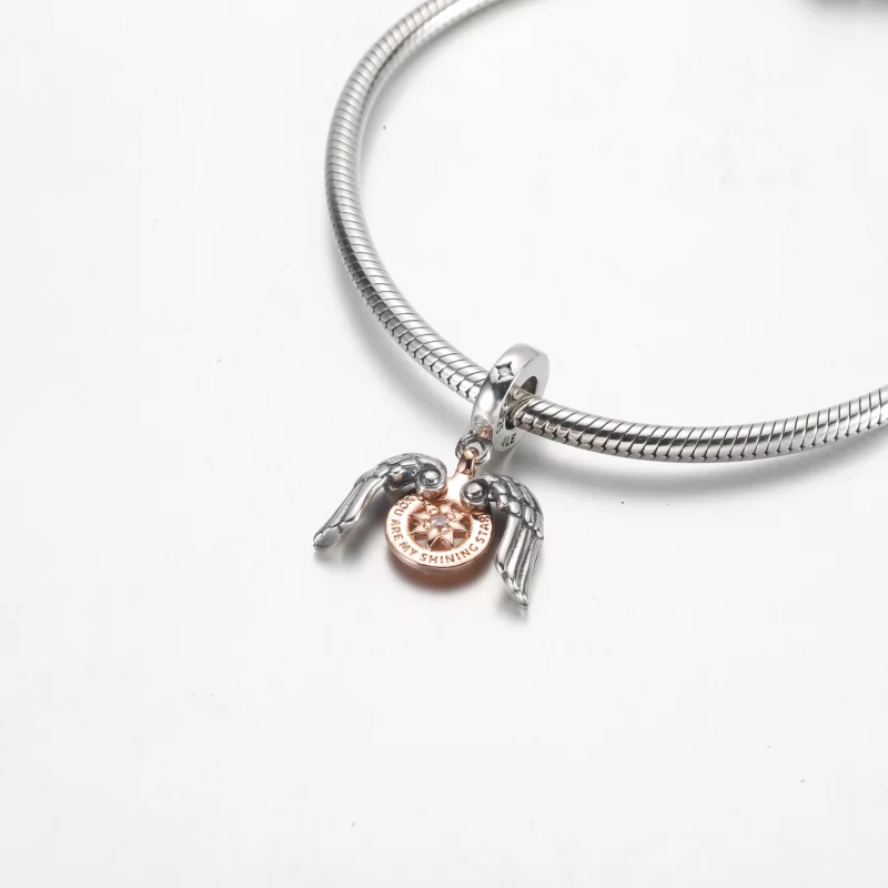 (image pour) PANDORA Céleste Compas Ailes d'Ange Charme Pendentif - 782359C01 - Afficher 10