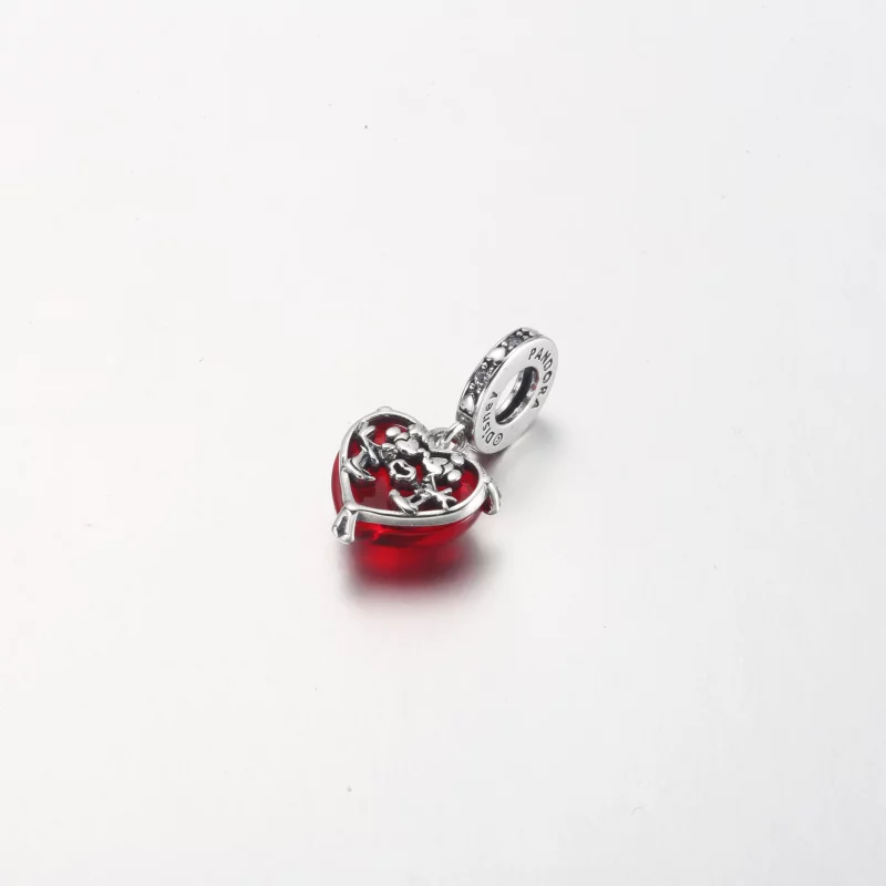 (image pour) PANDORA Disney Mickey & Minnie Mouse Kiss Red Murano Glass Dangle Charm - 792522 - Afficher 6