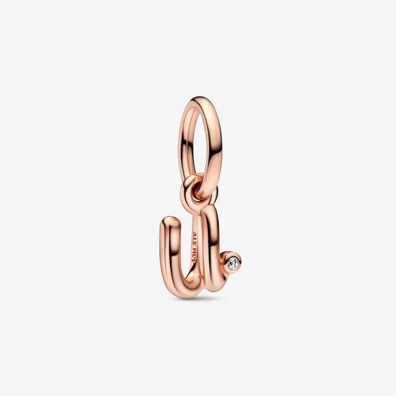 (image pour) PANDORA Lettre U Charme Pendant Alphabet Script - 782479C01