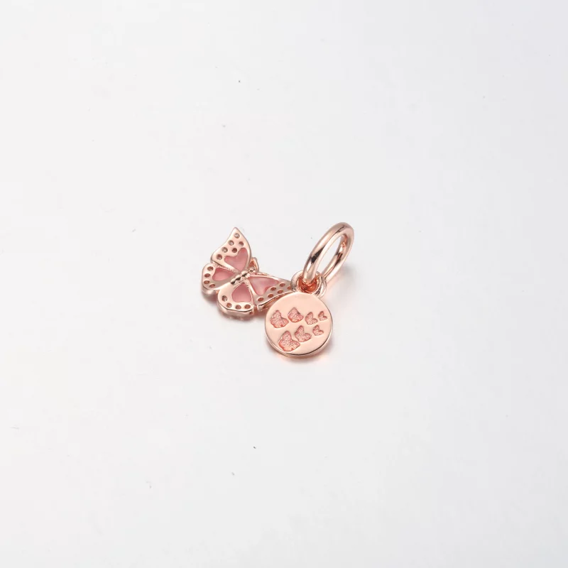 (image pour) PANDORA Papillon Rose & Charm Double Pendentif avec Citation - 782555C01 - Afficher 6