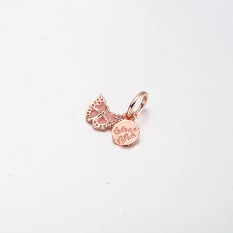 (image pour) PANDORA Papillon Rose & Charm Double Pendentif avec Citation - 782555C01 - Afficher 9