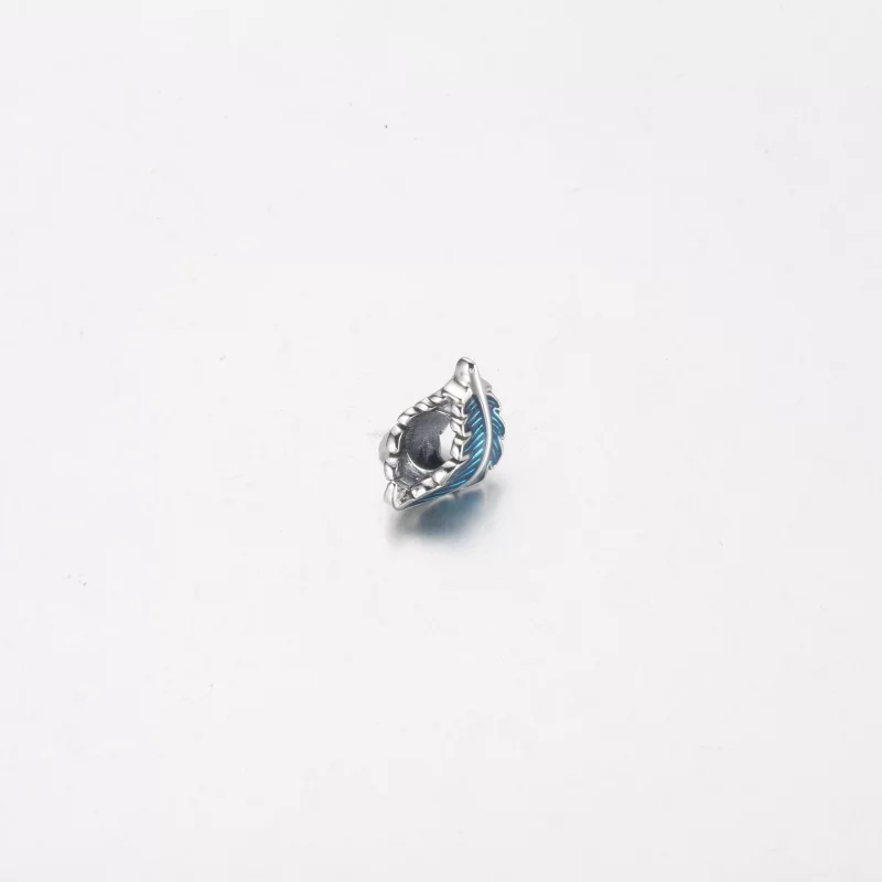 (image pour) PANDORA Plume Courbée Bleue Charme - 792576C01 - Afficher 7