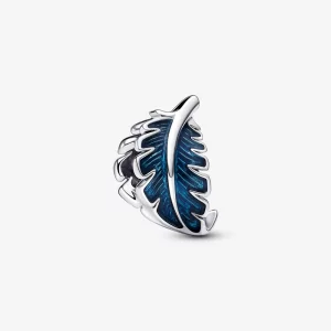 (image pour) PANDORA Plume Courbée Bleue Charme - 792576C01