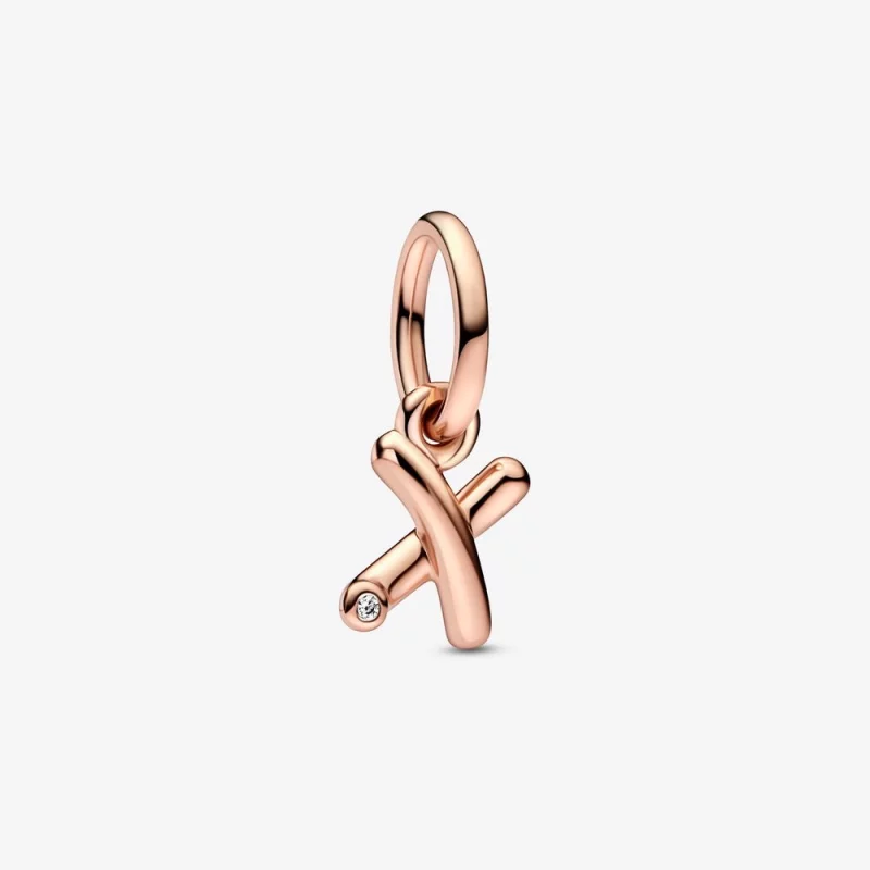 (image pour) Pendentif breloque PANDORA lettre X en script de l'alphabet - 782482C01