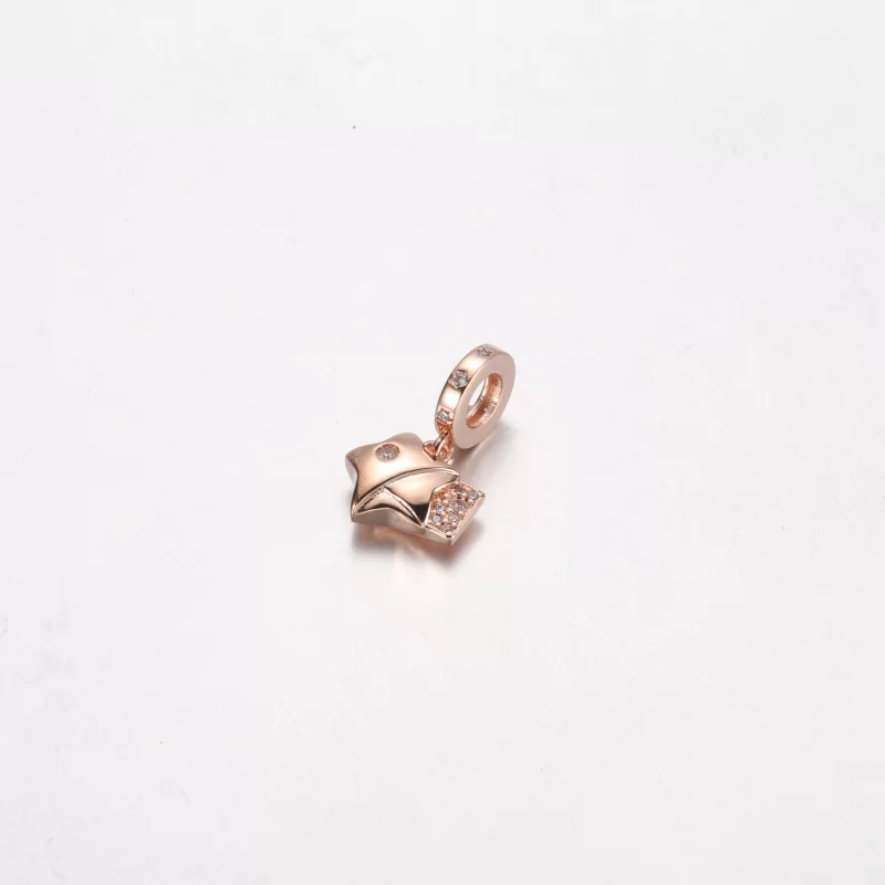 (image pour) Pendentif à breloque étoile chanceuse en or rose Pandora - 782483C01 - Afficher 2