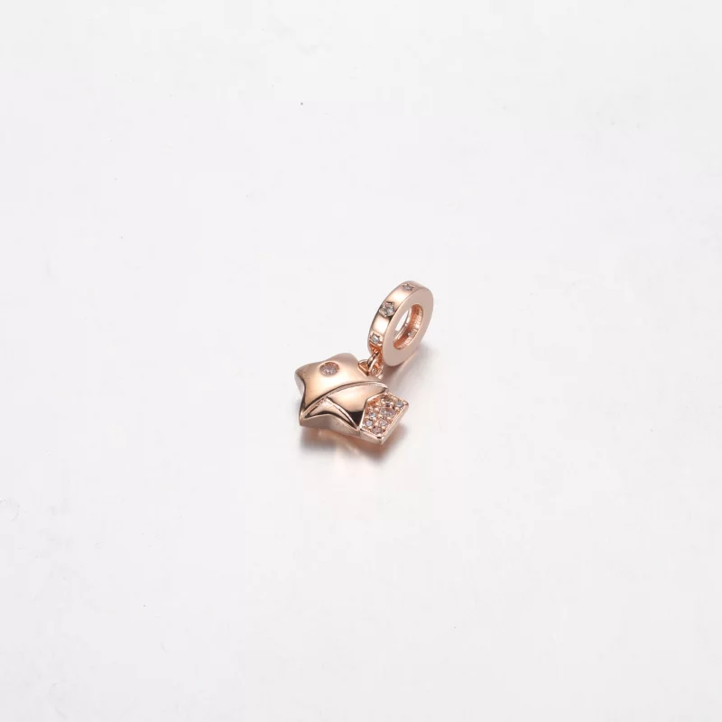 (image pour) Pendentif à breloque étoile chanceuse en or rose Pandora - 782483C01 - Afficher 5