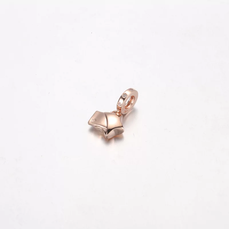 (image pour) Pendentif à breloque étoile chanceuse en or rose Pandora - 782483C01 - Afficher 6