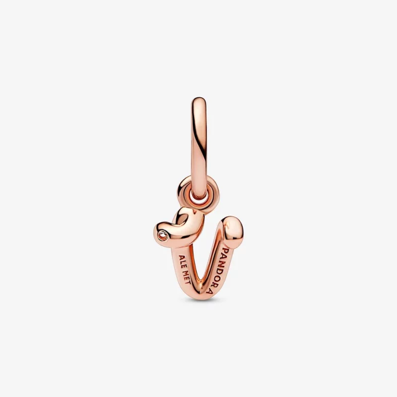 (image pour) Pendentif charm lettre V script de l'alphabet PANDORA - 782480C01 - Afficher 3