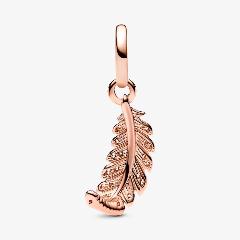 (image pour) Pendentif charmant en plume flottante courbée PANDORA - 782578C01 - Afficher 4