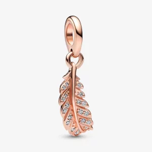 (image pour) Pendentif charmant en plume flottante courbée PANDORA - 782578C01