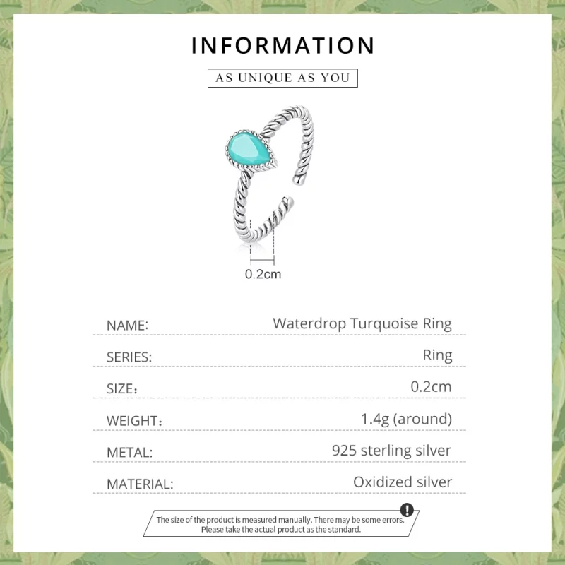 (image pour) Bague en forme de goutte d'eau de style Pandora - BSR247 - Afficher 4