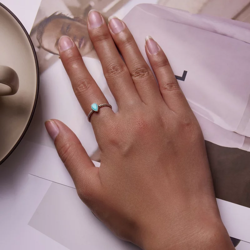 (image pour) Bague en forme de goutte d'eau de style Pandora - BSR247 - Afficher 9