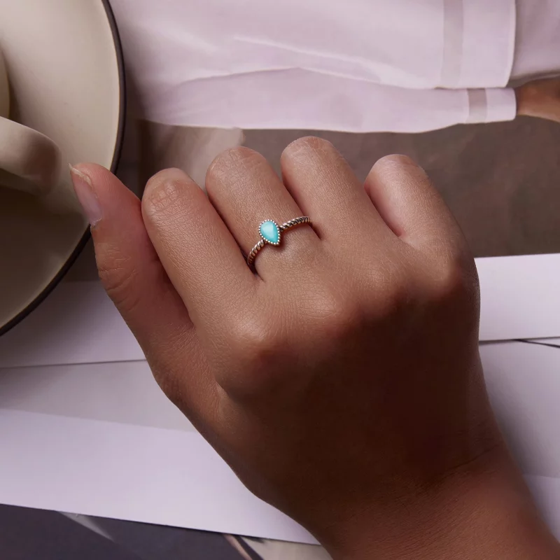 (image pour) Bague en forme de goutte d'eau de style Pandora - BSR247 - Afficher 10