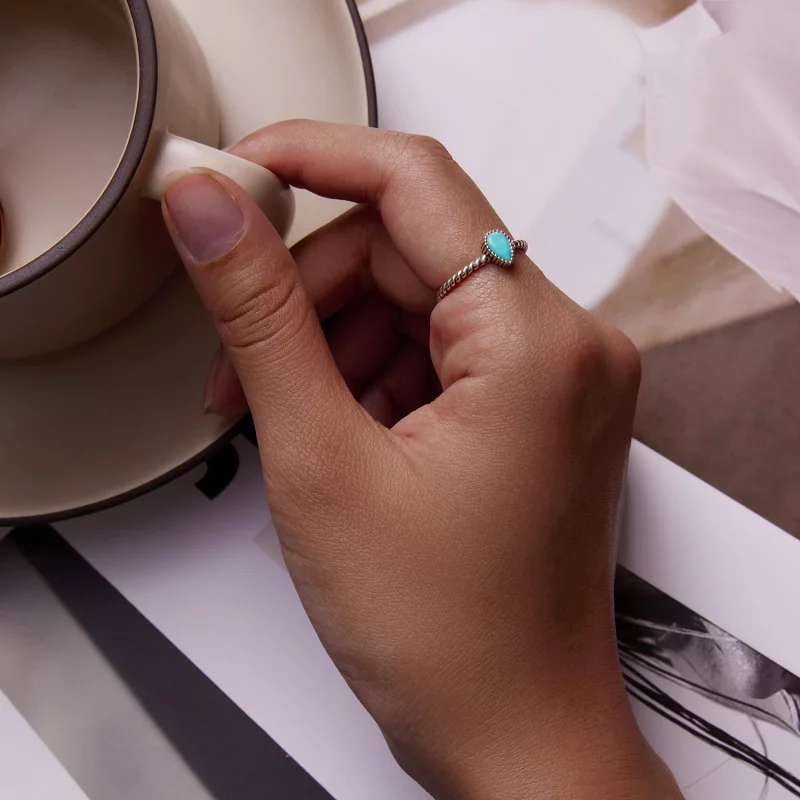 (image pour) Bague en forme de goutte d'eau de style Pandora - BSR247 - Afficher 11