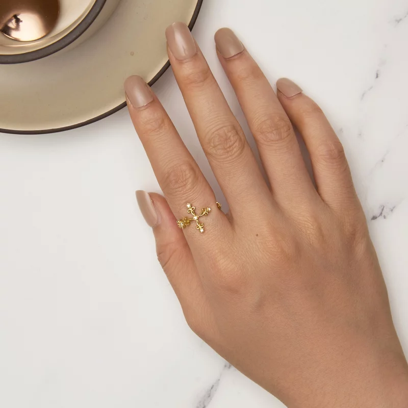 (image pour) Bague en or jaune de style Pandora - BSR041-B - Afficher 5