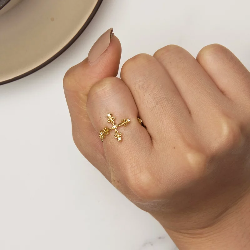 (image pour) Bague en or jaune de style Pandora - BSR041-B - Afficher 6