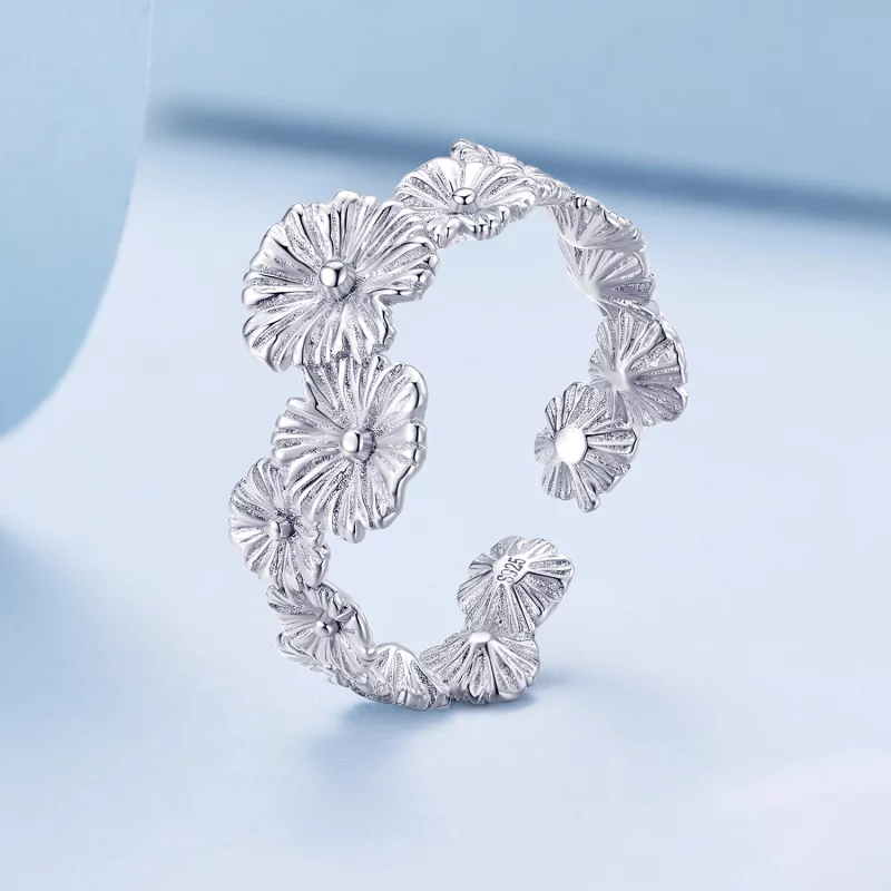 (image pour) Bague Pandora Style Classique avec Bande de Fleurs Marguerite - BSR382 - Afficher 2