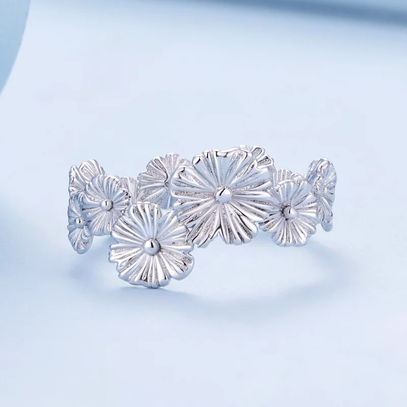 (image pour) Bague Pandora Style Classique avec Bande de Fleurs Marguerite - BSR382 - Afficher 3