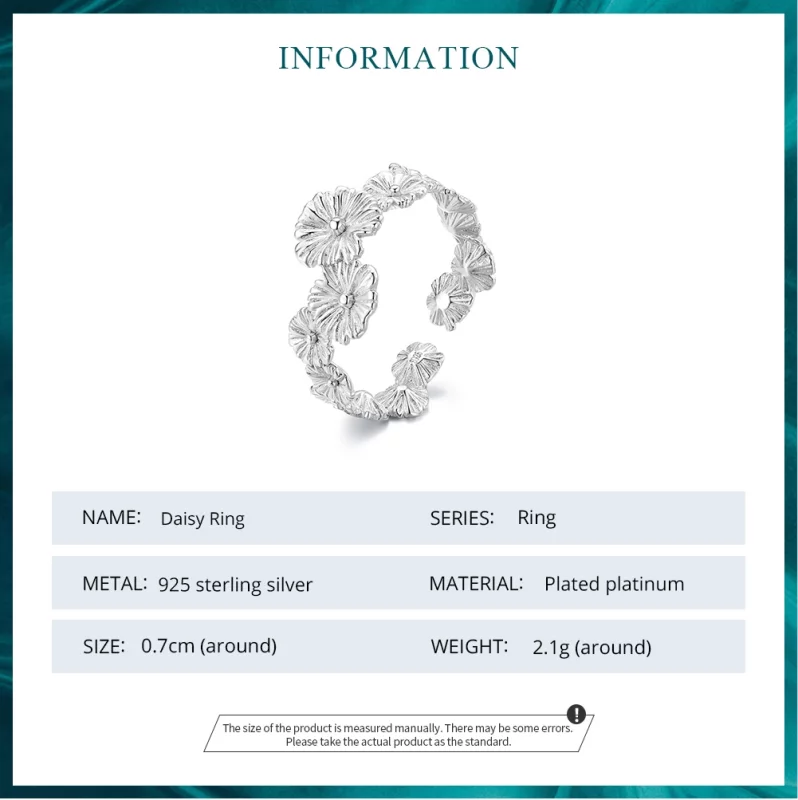 (image pour) Bague Pandora Style Classique avec Bande de Fleurs Marguerite - BSR382 - Afficher 6