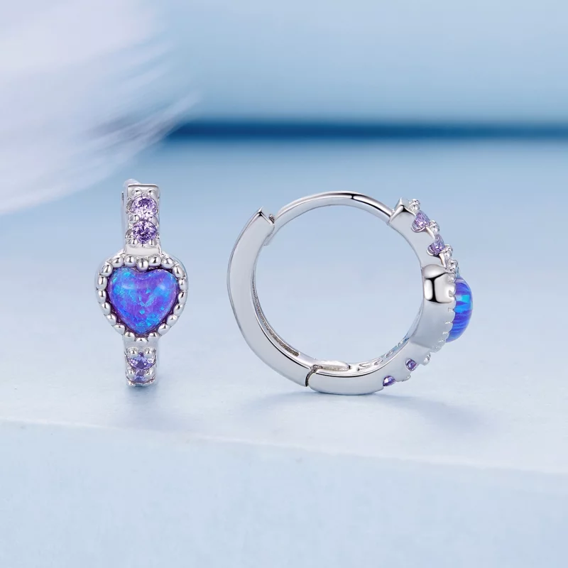 (image pour) Boucles d'oreilles en forme de cœur de style Pandora - BSE865 - Afficher 2