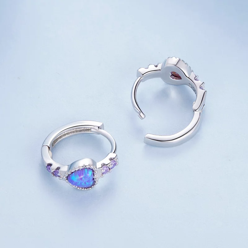 (image pour) Boucles d'oreilles en forme de cœur de style Pandora - BSE865 - Afficher 4