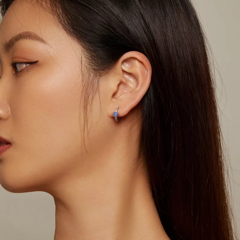 (image pour) Boucles d'oreilles en forme de cœur de style Pandora - BSE865 - Afficher 5