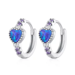 (image pour) Boucles d'oreilles en forme de cœur de style Pandora - BSE865