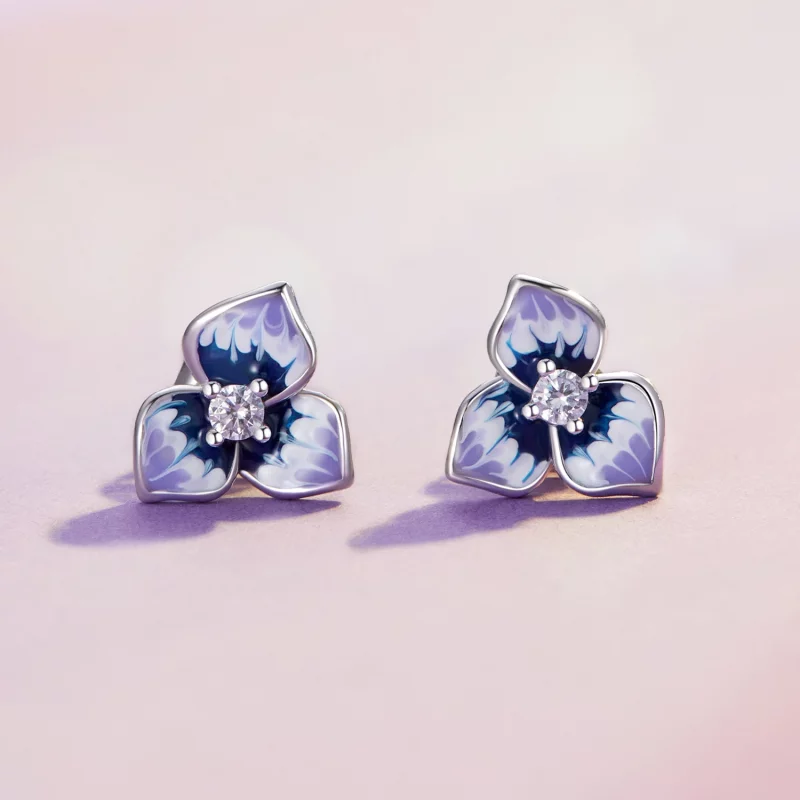 (image pour) Boucles d'oreilles style Pandora avec Pansy - BSE860 - Afficher 2