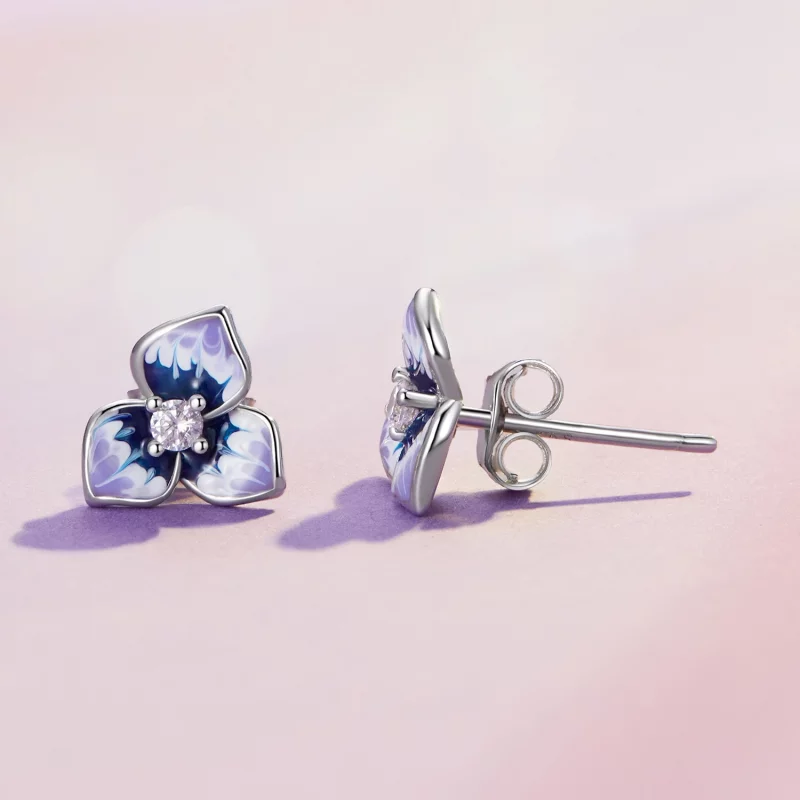 (image pour) Boucles d'oreilles style Pandora avec Pansy - BSE860 - Afficher 4