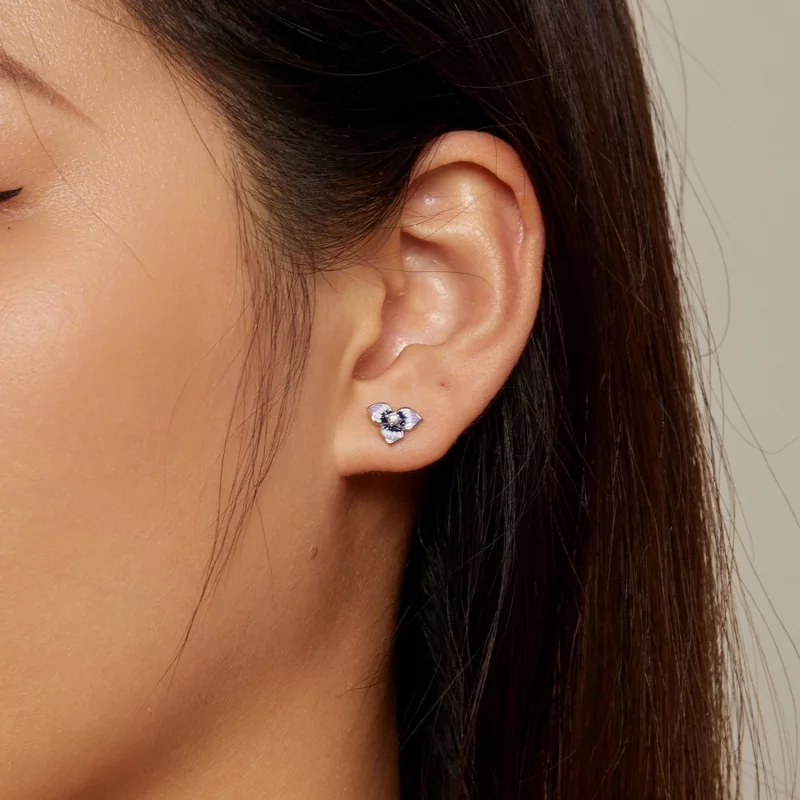 (image pour) Boucles d'oreilles style Pandora avec Pansy - BSE860 - Afficher 7