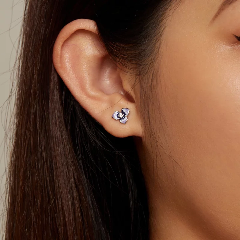 (image pour) Boucles d'oreilles style Pandora avec Pansy - BSE860 - Afficher 9