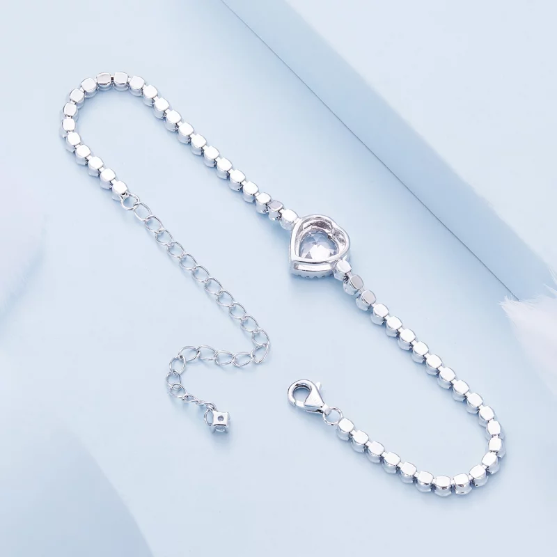 (image pour) Bracelet de tennis en forme de cœur de style Pandora - BSB098 - Afficher 4