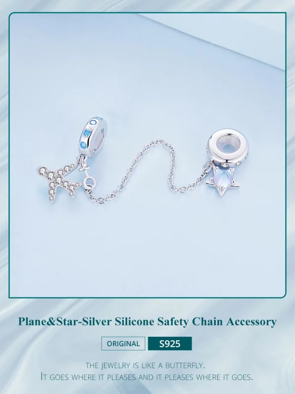 (image pour) Chaîne de sécurité Pandora Style Stars and Galaxy - BSC738 - Afficher 2