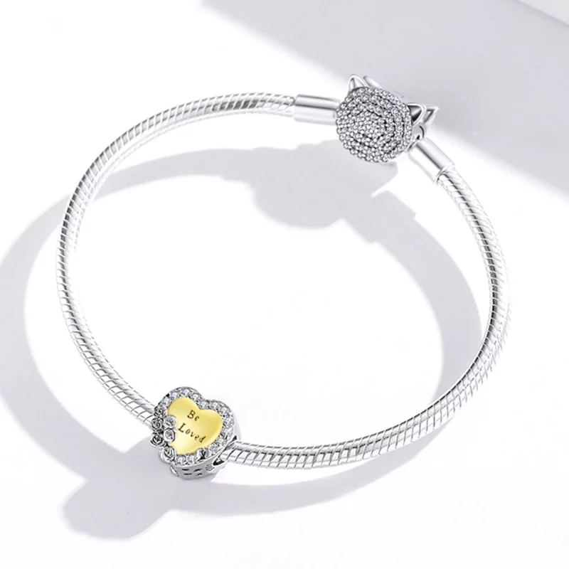 (image pour) Charm de style Pandora en forme de cœur - BSC500 - Afficher 3