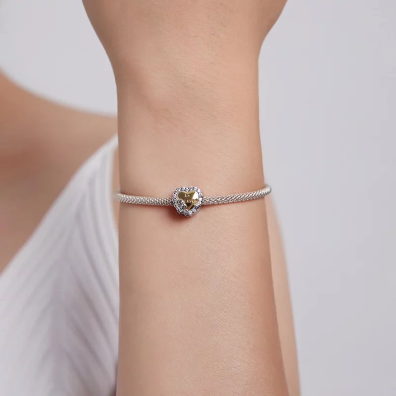(image pour) Charm de style Pandora en forme de cœur - BSC500 - Afficher 5