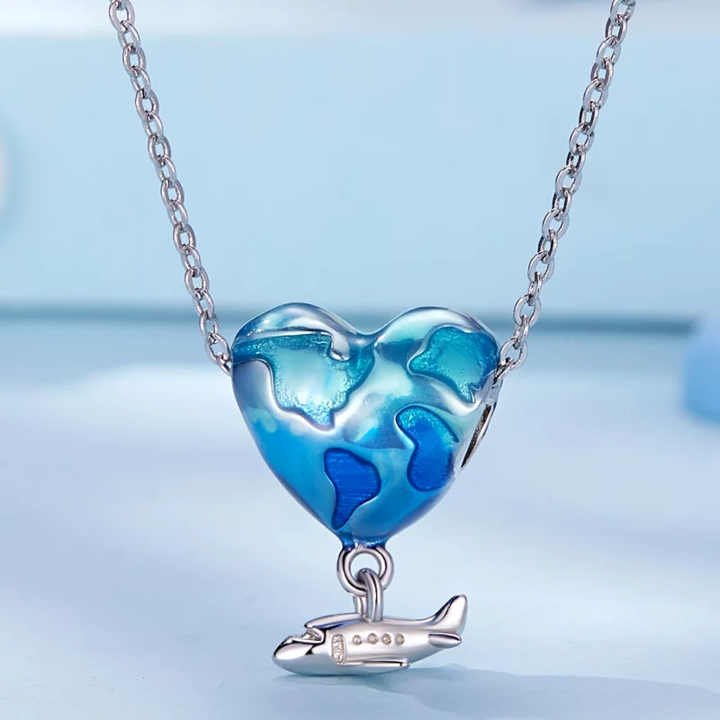 (image pour) Charm de style Pandora en forme de globe - SCC2481 - Afficher 2