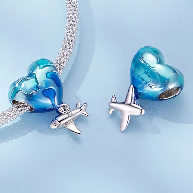 (image pour) Charm de style Pandora en forme de globe - SCC2481 - Afficher 4