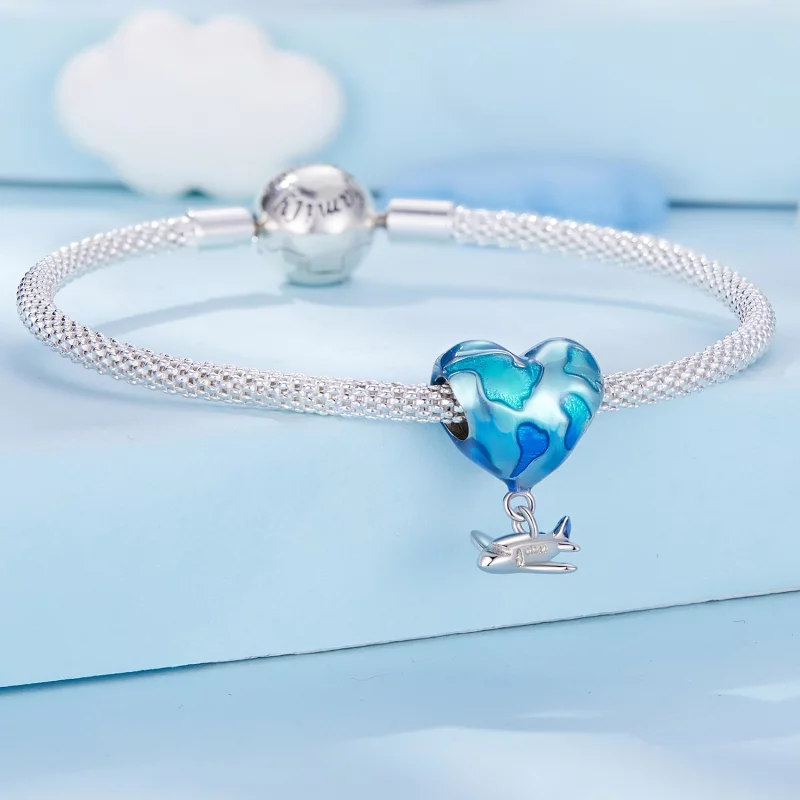 (image pour) Charm de style Pandora en forme de globe - SCC2481 - Afficher 6