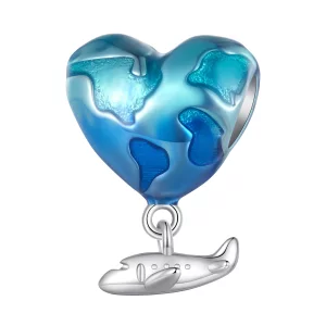 (image pour) Charm de style Pandora en forme de globe - SCC2481