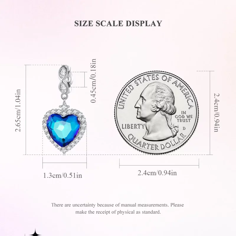(image pour) Charm en forme de cœur bleu de style Pandora - BSC775 - Afficher 5