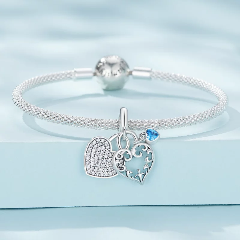 (image pour) Charm en forme de cœur entrelacé de style Pandora - SCC2502 - Afficher 3