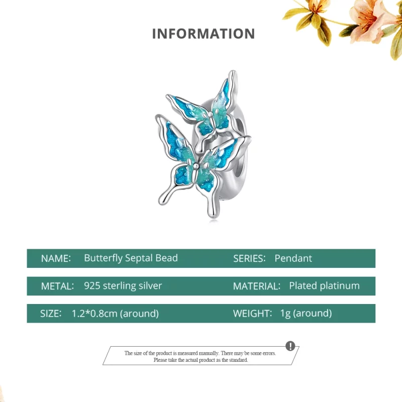(image pour) Charm espaceur en forme de papillon de style Pandora - BSC789 - Afficher 6