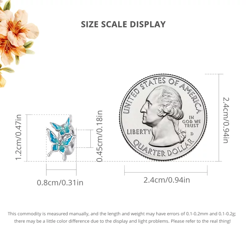(image pour) Charm espaceur en forme de papillon de style Pandora - BSC789 - Afficher 7
