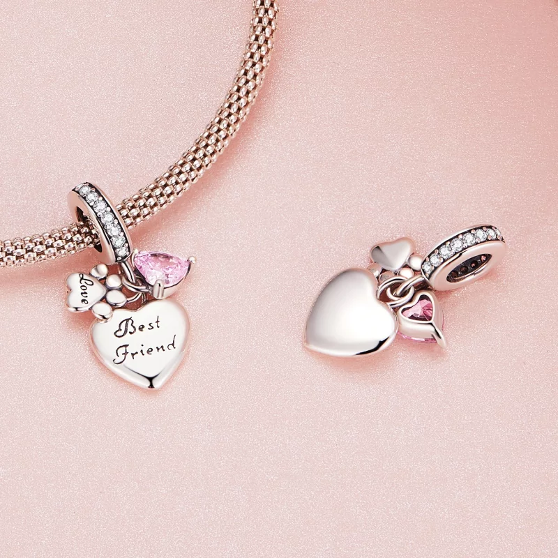 (image pour) Charm Pandora Style "Amis pour toujours" - SCC2436 - Afficher 4