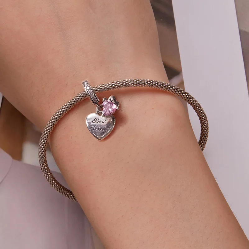 (image pour) Charm Pandora Style "Amis pour toujours" - SCC2436 - Afficher 5
