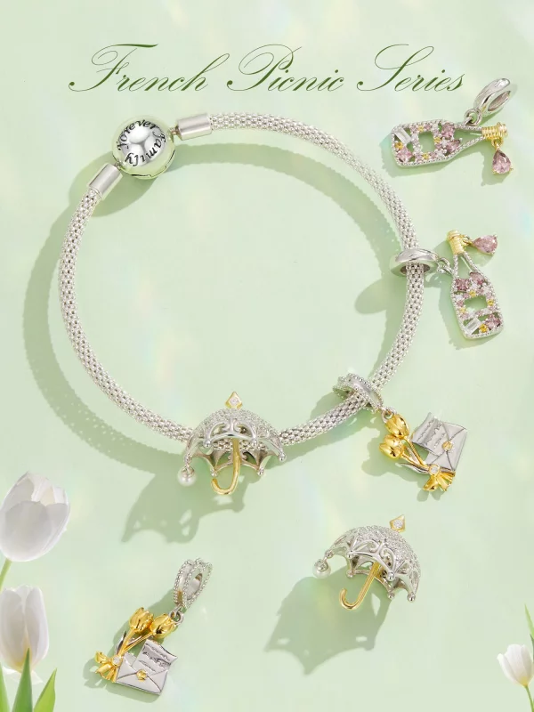 (image pour) Charm Pandora Style Champagne - BSC863 - Afficher 2